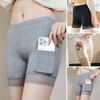 Women Safety Pants High Elasticity Solid Color Seamless Lace Anti-exposure