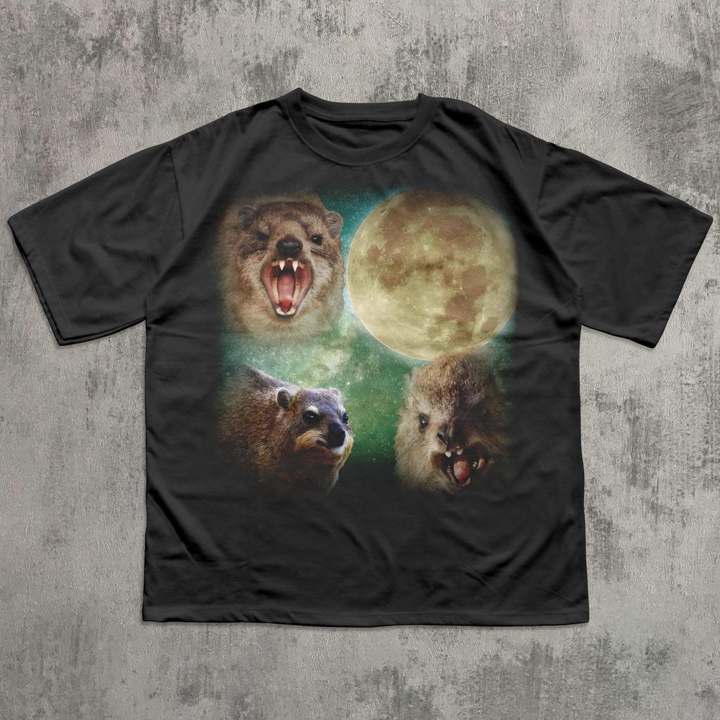 90s Vintage Retro Three Rock Hyrax Funny Meme Tee Shirt Gift for Woman and Man, Ugly Shirts, Unhinged Clothes, Inappropriate T shirt, Gifts