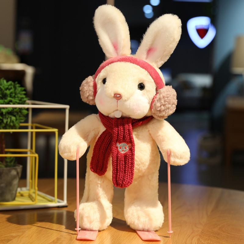 Cuter Rabbit And Panda Plush Toys With Ski Design For Kids And Gift Giving