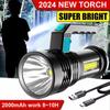 High Power LED Flashlight 2000mAh Powerful USB Rechargeable Torch Handheld Portable Outdoor Lamp Built-in Battery COB Lanterns