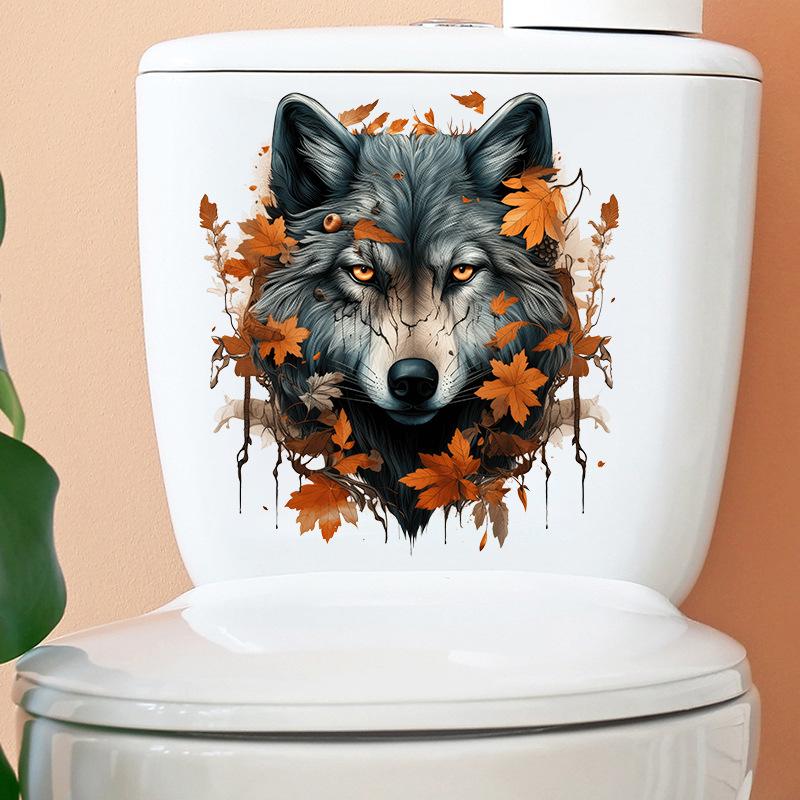 Наклейки на День благодарения Кленовый лист Голова волка Самоклеящееся украшение для стен для спальни Дверь Изголовье Фон Домашний декор