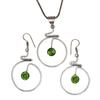 Peridot   Gemstone Pendant Jewelry Set Quartz Necklace 18-20''