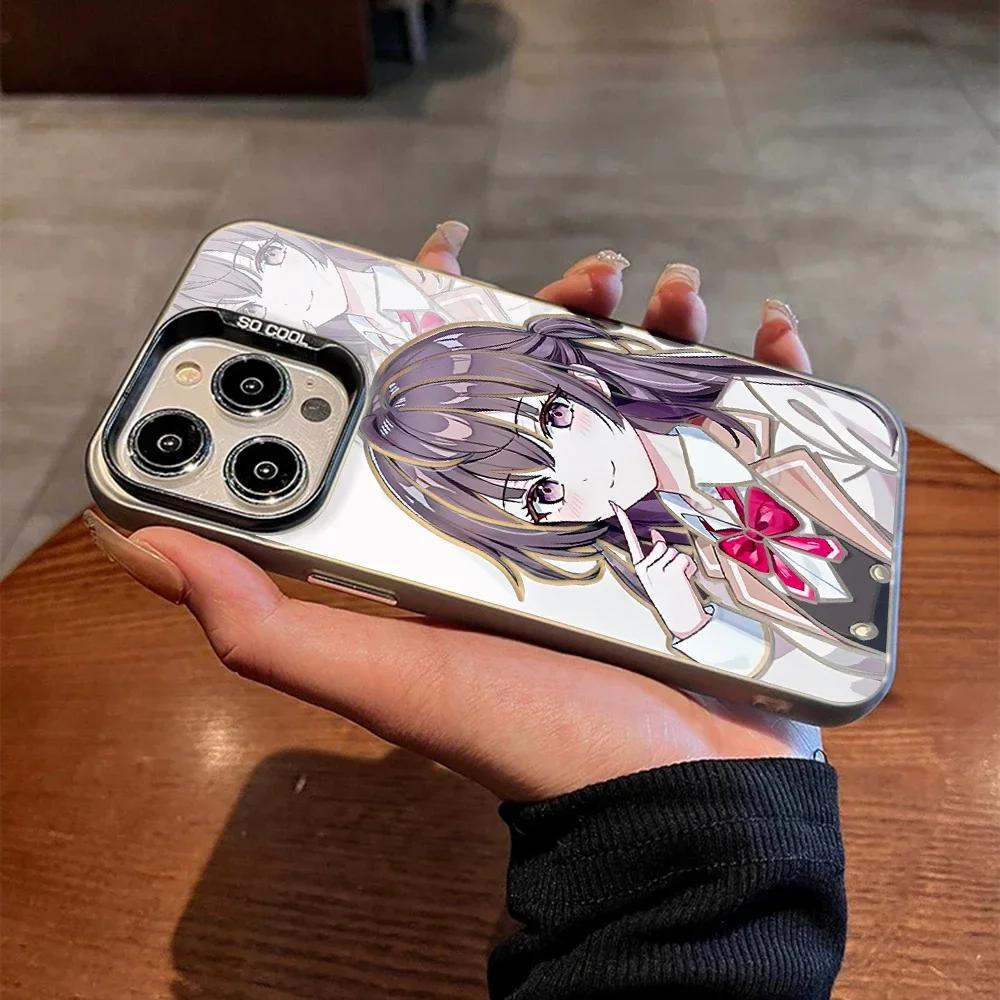Милая аниме-девушка Аля Чехол для телефона для iPhone 16 15 14 13 12 11 Pro Max X XR XSMAX 8 7 Plus Конфетный Матовый Ударопрочный Задний Чехол