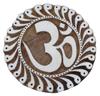 IBA Indianbeautifulart Round Shape Wooden Block Om Print Printing Textile Stamp On Apparel