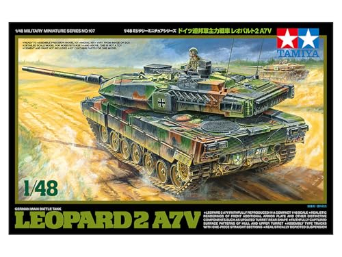 Tamiya 1/48 Серия военных миниатюр №. Основной боевой танк Бундесвера Leopard II A7V Пластиковая модель 32607 (танк)