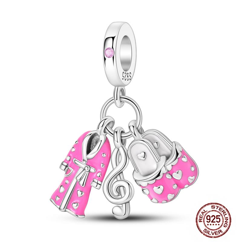 Ежедневные статьи Медные розовые парфюмерные шармы Камера Гантель Смарт-часы Бусины Подходят для оригинальных браслетов DIY Ювелирный подарок