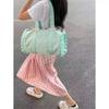 Летняя повседневная сумка-тоут мятно-зеленого цвета с бантом - Легкая и универсальная, большой вместимости