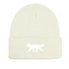 White Wolf Dog Print Knitted Cap Beanie, Animal Man Cap Lightweight Elastic Casual Bobble Hat Knit Hat Beanie
