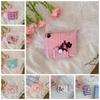 Bear Flower Coin Purse Canvas Cloth Envelope Wallets Simple Mini Cash Wallet  Female