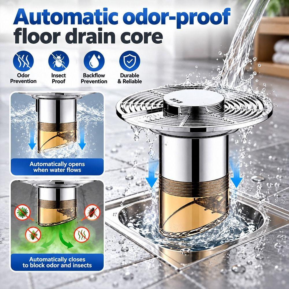 ABS Automatic Drainage Floor Drain Insect-proof Drain Filter Strainer Bathroom Drainage