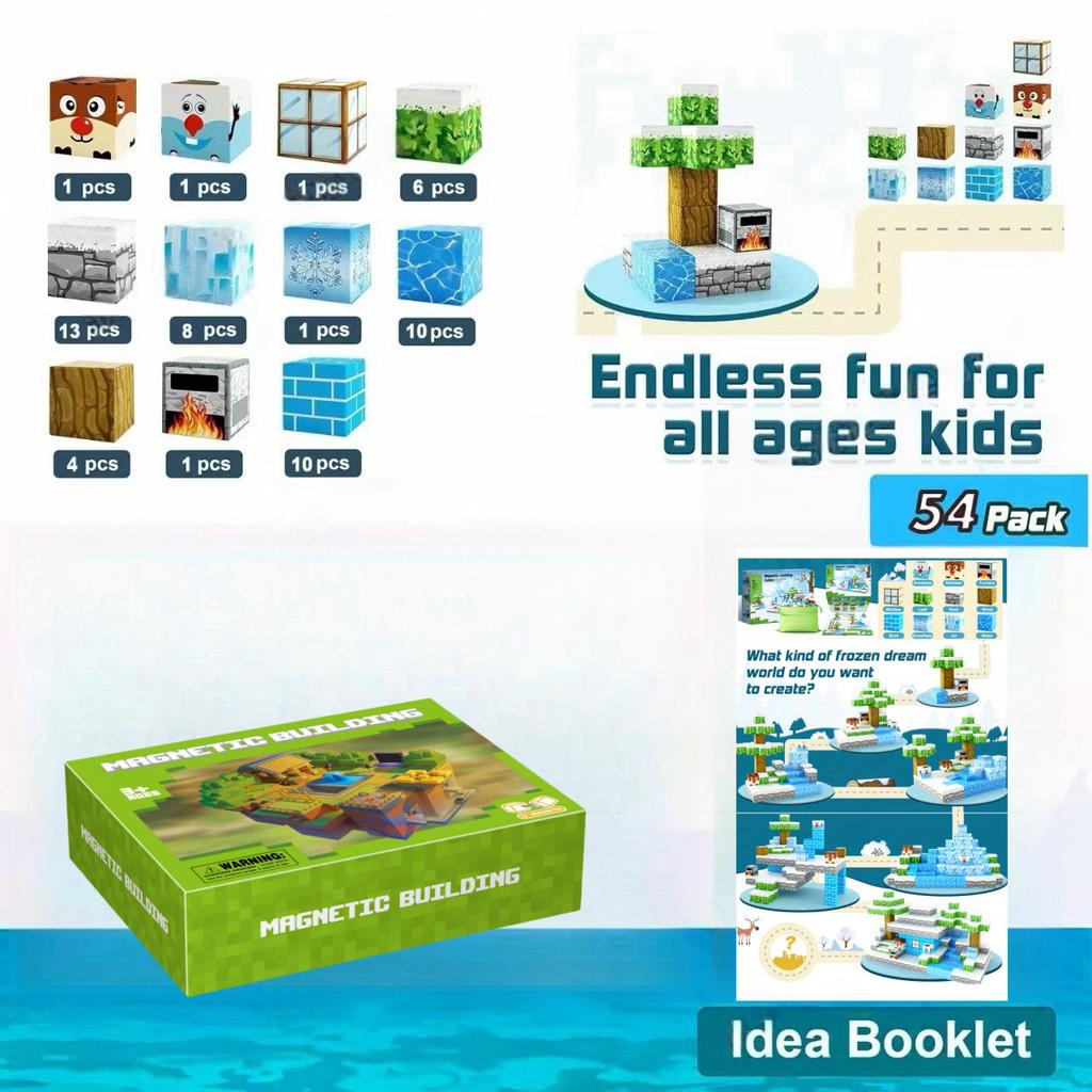 Magnetic Block Building Block Set Ice And Snow World Magnetic Block Building Block Stem Sensory Toys
