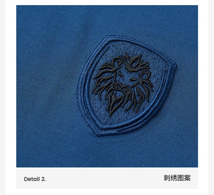 Embroidered badge collar contrasting color - Spring/Summer fashion versatile men's lapel short sleeved polo shirt
