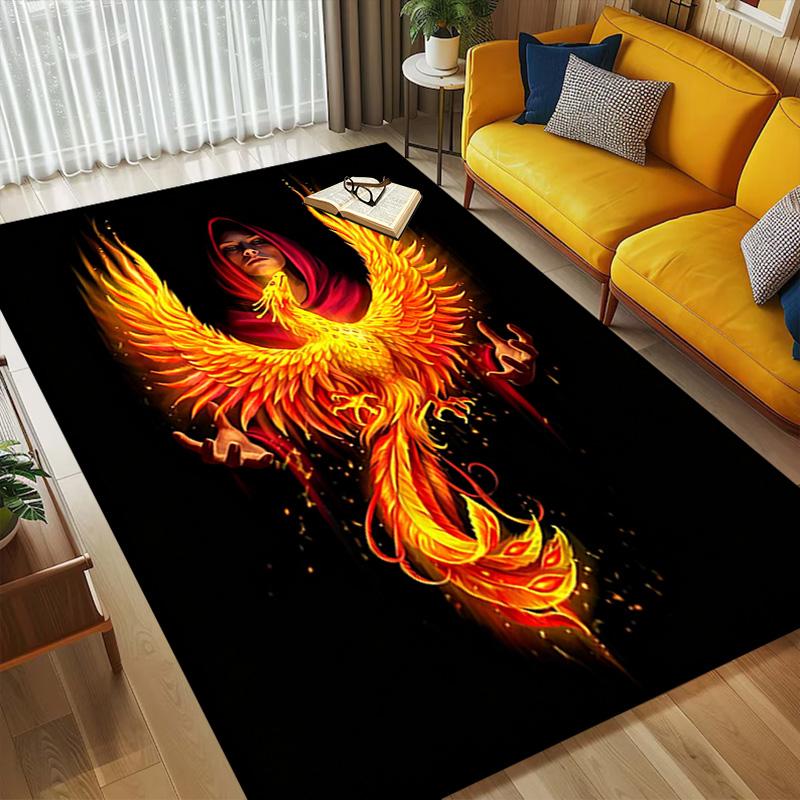 Phoenix Rise Living Room Nonslip Area Rug Soft Carpet For Bedroom Game Playroom Sofa Office Home Decor Doormat Christmas Gift