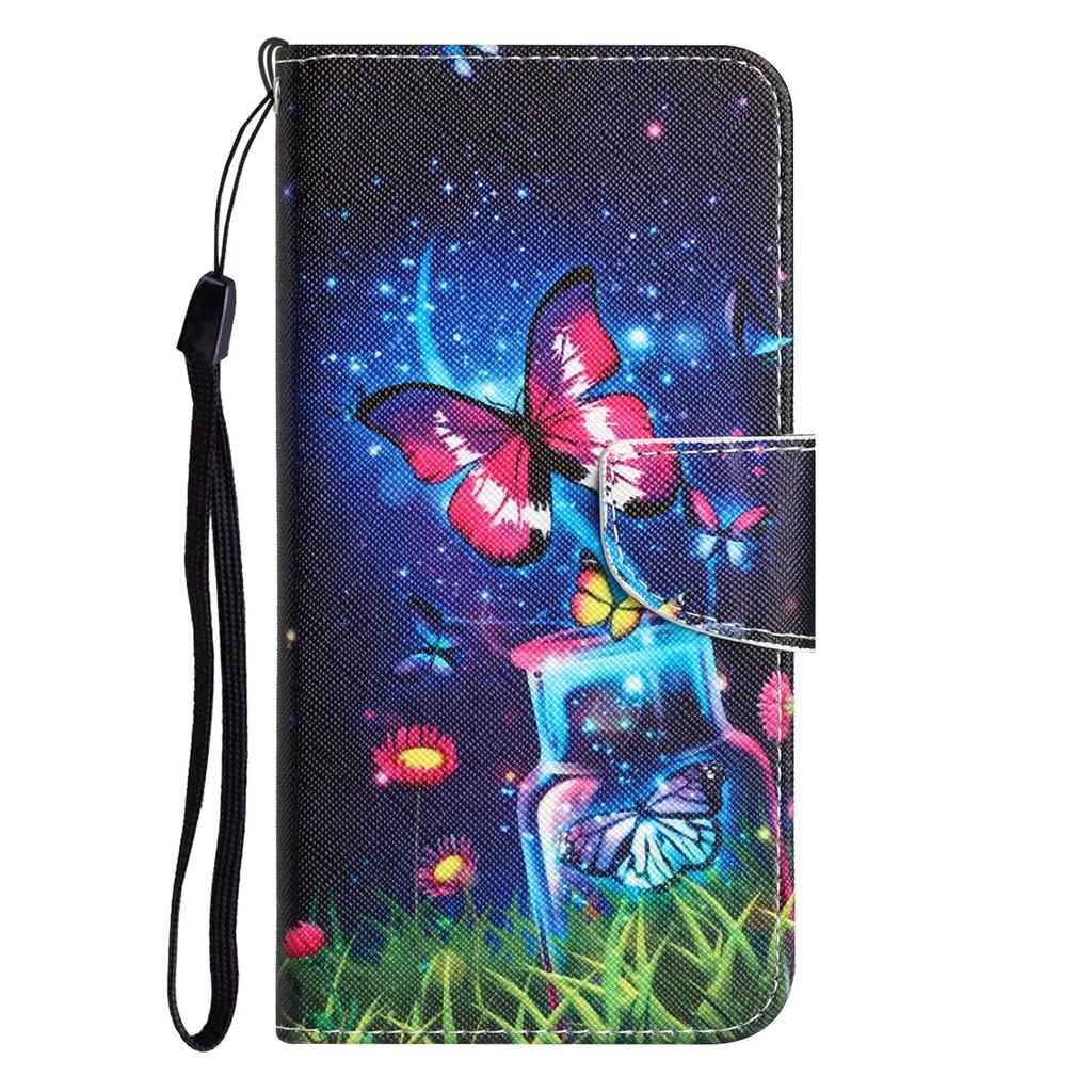 Кожаный чехол-книжка для Samsung Galaxy A12 A22 A22S A32 A34 A52 A52S A54 5G с рисунком кошки и бабочки, кошелек, держатель для карт