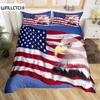 American Flag Duvet Cover Microfiber Bald Eagle Patriot United States Flag Bedding Set Independence Fourth of July Quilt Cover