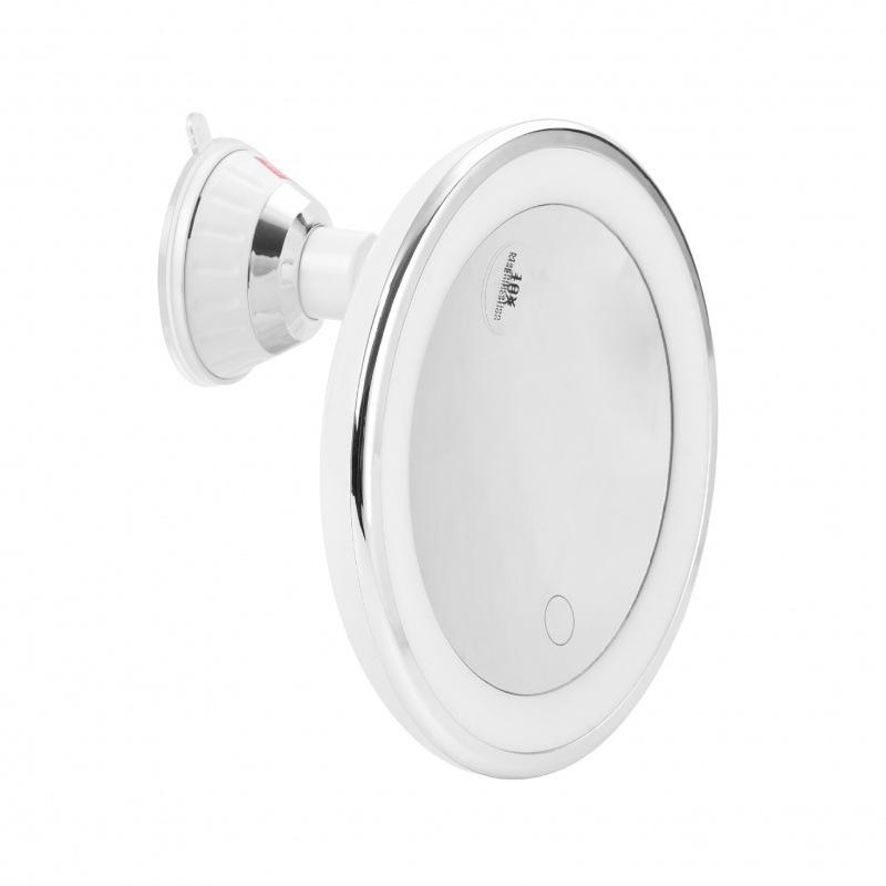 Upgraded 10X Magnifying LED Makeup Mirror with Three-Color Fill Light & USB Touch Switch