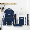 School Bag Large Capacity Lightweight Junior High School Student School Bag Women's New High Value Three-piece Set Backpack Contrasting Color