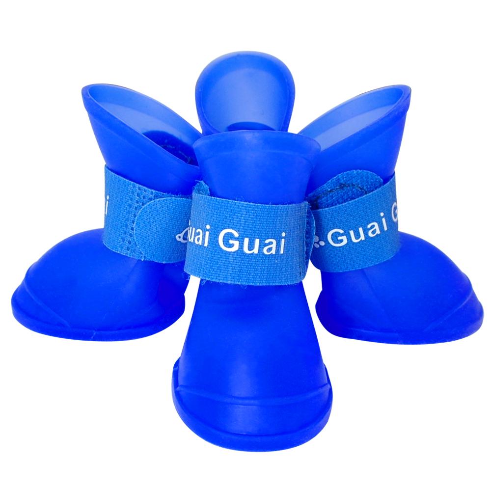 4Pcs/set Dog Rain Shoes Waterproof Dogs Booties Rubber Anti Slip Pet Puppy Cat Rain Shoes For Small Dogs Chihuahua Yorkshires