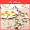 Durable Stainless Steel Egg Mold Set With Heart Star Shapes For Perfect Fried Eggs And Rice Cakes