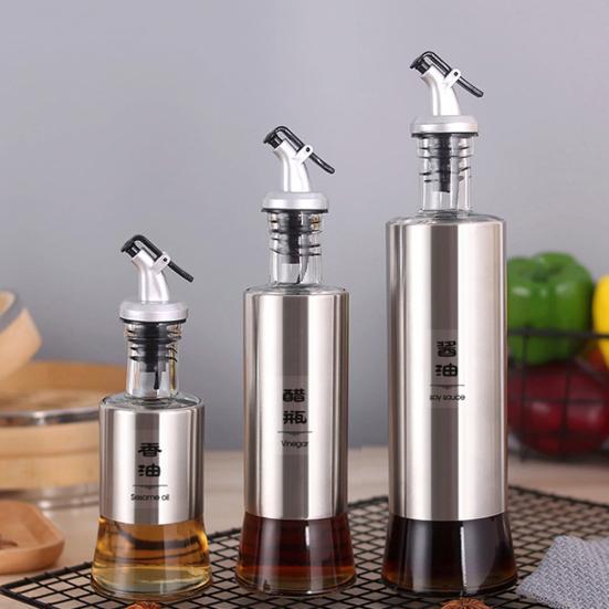 200/350/500 мл Бутылка-диспенсер для масла и уксуса из нержавеющей стали, Масленка, Кухонный гаджет