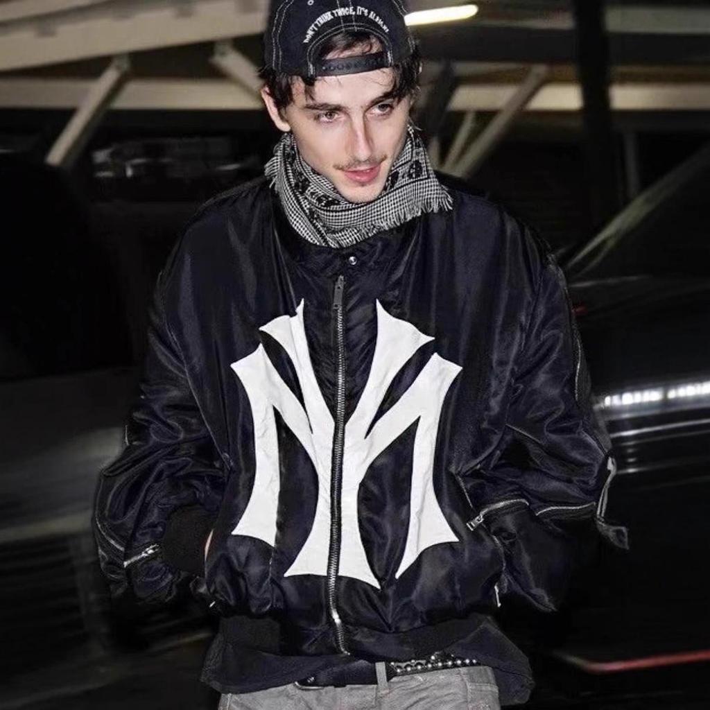 Хлопковая бейсбольная куртка-бомбер Mowalola с аппликацией, для тяжелых условий