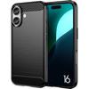 Protective Case - BOOLING - for iPhone 16 - Soft Black Silicone - Anti-Scratch - Elegant