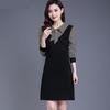 M~ XL Весна и Осень Новое Средневозрастное Среднего Размера Платье-туника с Длинным Рукавом Стройное и Худощавое Модное Платье для Мамы