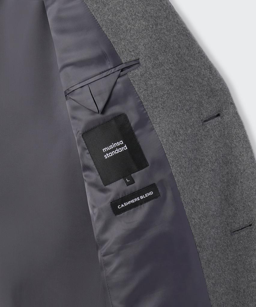 Musinsa Standard Cashmere Blend Masculine Chesterfield Long Coat [Medium Grey]