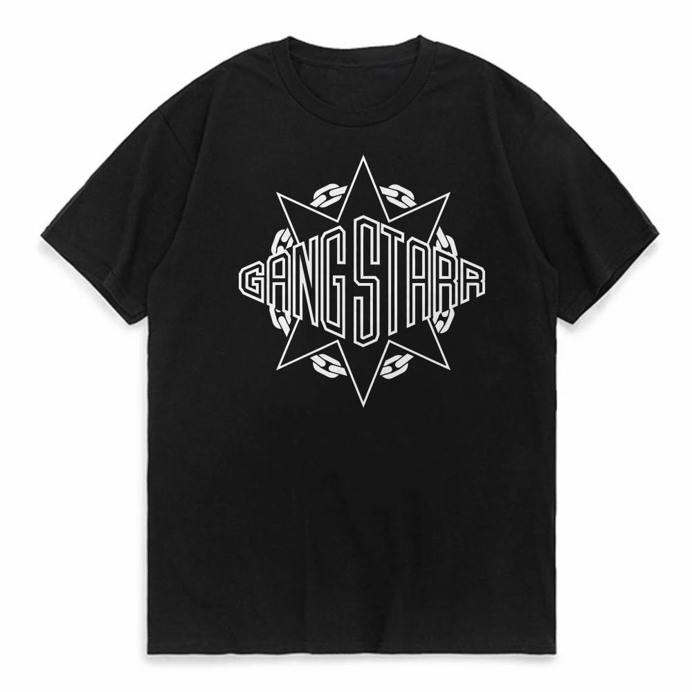 Gang Starr Print TShirt Fashion Street Style Star Pattern Design Unisex tshirt Round Neck Short Sleeve Casual Loose Breathable top