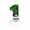 3D Number Cake Decorating Candle Green Glitter Birthday Candles Digital Candle Cake Topper Birthday Party Anniversary Cake Decor