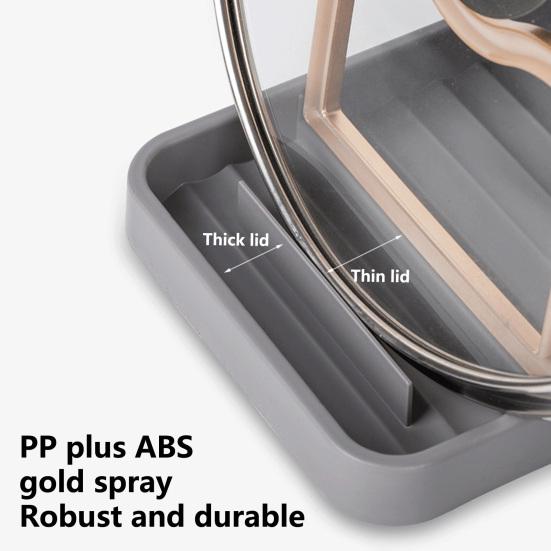 Устойчивая подставка для кастрюль с крышкой, противоскользящая практичная полка для посуды, держатель для хранения столовых приборов