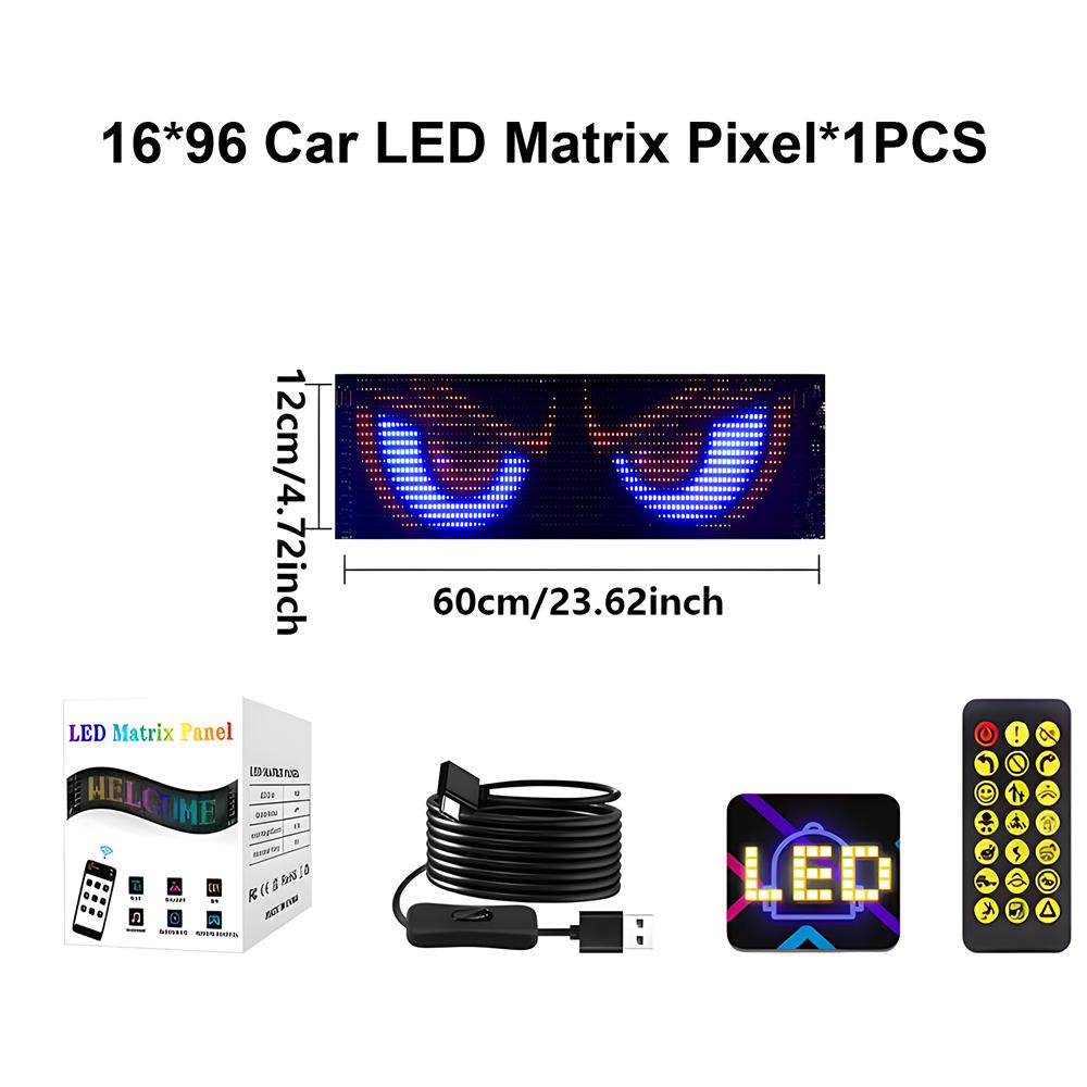 Красочные автомобильные глаза дьявола свет светодиодный мягкий экран DIY лобовое стекло автомобиля динамический светодиодный смартфон приложение управление гибкий матричный экран