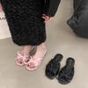 Gentle Bow Flat Toe Flip-flops Women's 2025 New Internet Celebrity Ins Versatile Beach Cool Slippers