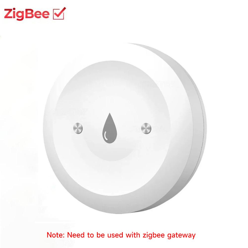 Tuya ZigBee Smart Water Leak Sensor Flood Leakage Sensor Alarm APP Remote Monitoring Flood Overflow for Kitchen Bathroom
