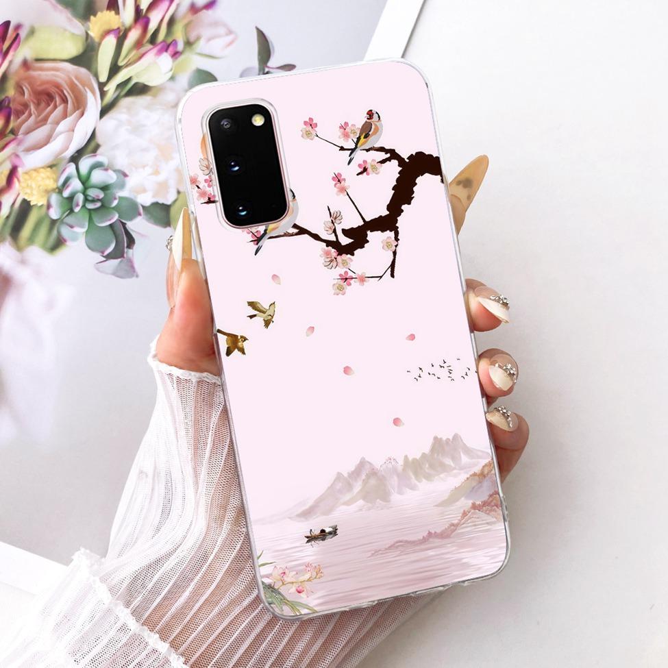 For Samsung S20 Clear Case Cute Cat Fashion Butterfly Funny Painted Funda For Samsung Galaxy S20 SM-G980 SM-G980F Phone Casing