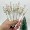 10 шт. Шариковые ручки с выдвижным механизмом на тему «Цветы» - Белые ручки с мягким захватом со случайными цветочными узорами, тонкий стержень, идеально подходят для студентов и офиса
