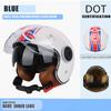 Сертификация DOT Мотоциклетный Casco Go Kart Скутер Мотор-фургон Мотоциклетные шлемы с двумя линзами Винтажные шлемы Four Seasons Racing Half Helmet