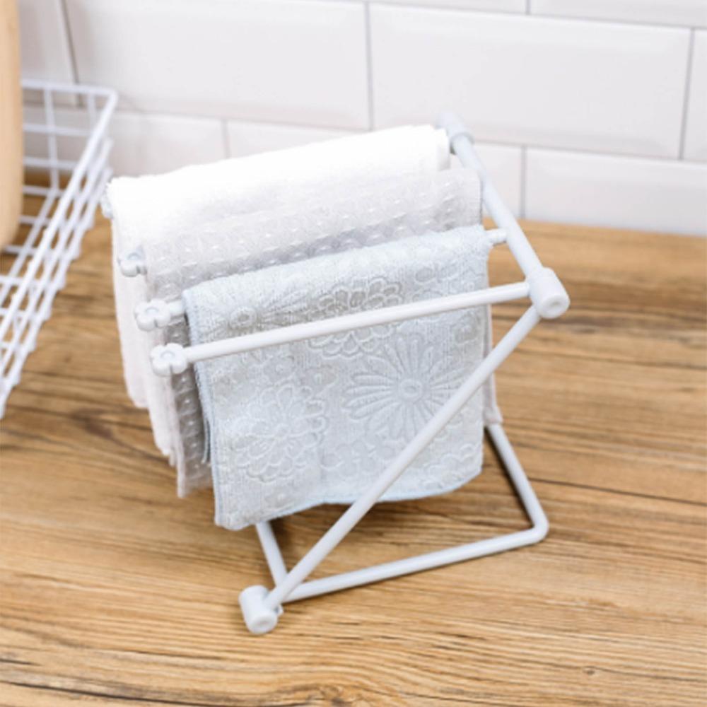 2pcs PP Dishcloth Drying Rack 4 Arms Dish Rag Holder Portable Hand Towel Stand For Bathroom