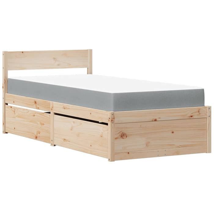 Maison Exclusive - Lit avec tiroirs et matelas 90x200 cm bois massif de pin