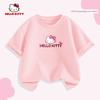 Детская футболка с коротким рукавом Hello Kitty Лето 2026 Новая универсальная розовая детская футболка Модный тренд лета для девочек