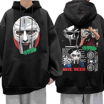 Худи с принтом рэпера Mf Doom MM FOOD One Beer Мужские Женские Хип-хоп Мода Поп-музыка Пуловер Мужской Винтаж Повседневный Большие Худи