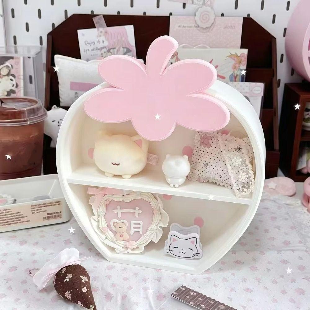 Stationery Strawberry Storage Cabinet Double-layer Table Storage Supplies Desktop Decoration