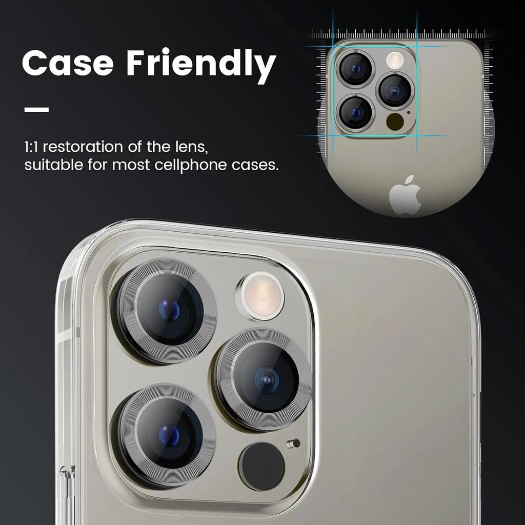 Титаново-серый металл, закаленное стекло, защитная крышка объектива камеры для iPhone 15 Pro Max 14 Plus 13 Mini 12 11, защита 15Pro 14Pro, аксессуары для телефонов