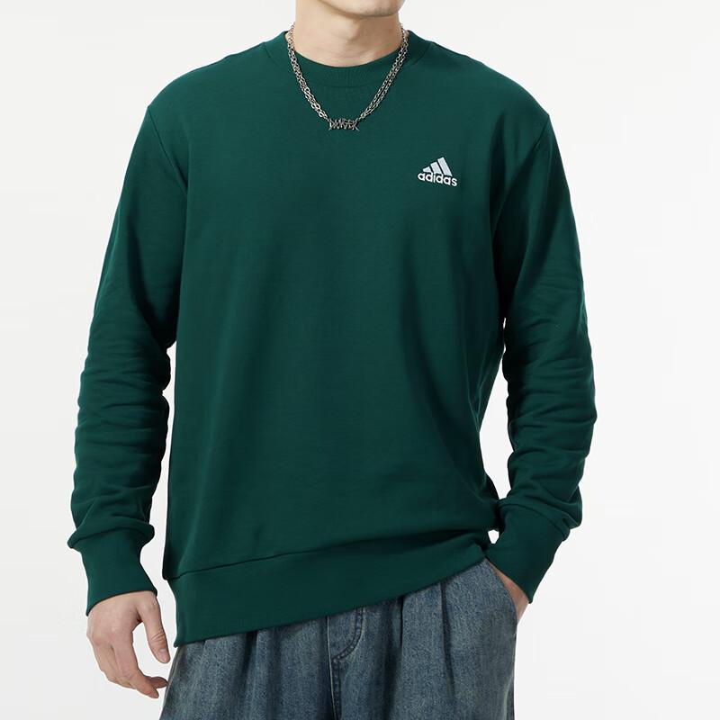 Adidas Однотонный круглый вырез повседневный тренировочный свитшот мужской свитшот зеленый IS1320