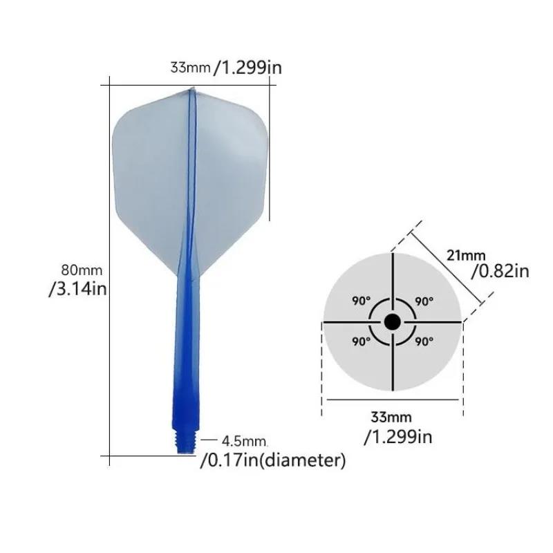 3PCS 2BA Tooth Dart Wing Set Transparent Dart Tail One-Piece Durable Fall Resistance Blade Darts Plastic 6