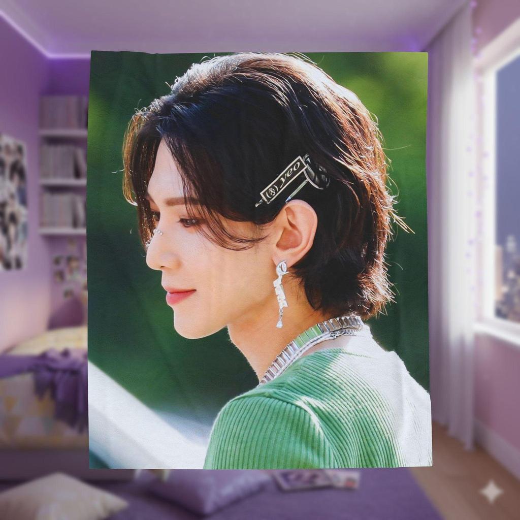 Ateez Yeosang Hair Clip Velveteen Plush Blanket