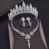 Роскошные красные хрустальные тиары, свадебные комплекты ювелирных изделий для женщин, выпускной, свадебные серьги, ожерелье, комплекты ювелирных изделий для невесты, корона