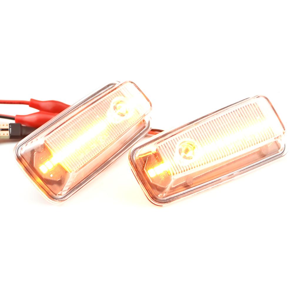 2Pcs For Mercedes-Benz G-Class W463 W461 G500 G550 G55 G63 G65 Dynamic Ambe LED Side Marker Turn Signal Light Sidemarker