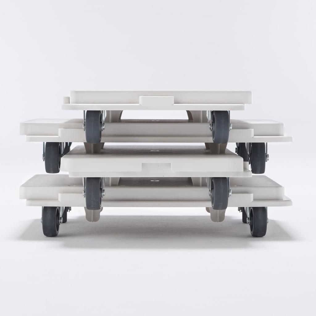 MUJI Платформа из переработанного полипропилена, соединяемая вертикально или горизонтально, Белая Ш x 41 см Г x Легкая тележка, Серая, Прибл.. 27,5 см 7,5 см В,