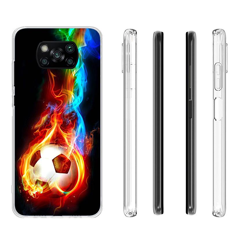Чехол для телефона с дизайном футбольного мяча для Xiaomi Poco F7 Ultra X7 X6 X5 Pro M7 Redmi 15C 15 13C 13 12C 12 10C 10 9A 9C 9T